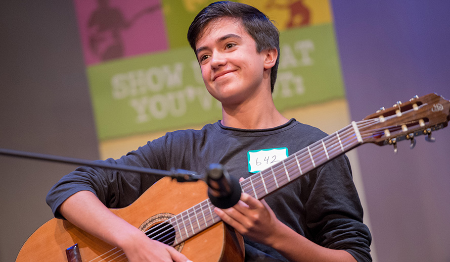 Young guitar player auditioning for YTBD.